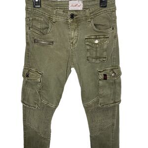 DOUBLE RED Cargo Pants Stretch Performance Tactical Streetwear Womens 4 Green